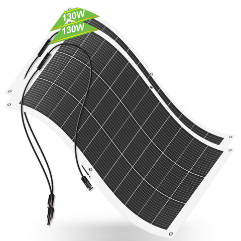 ECO-WORTHY 130W flexible solar panel on an RV for off-grid power