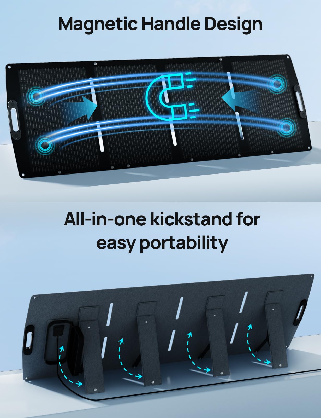 ECO-WORTHY 200W lightweight design supports portable outdoor use.