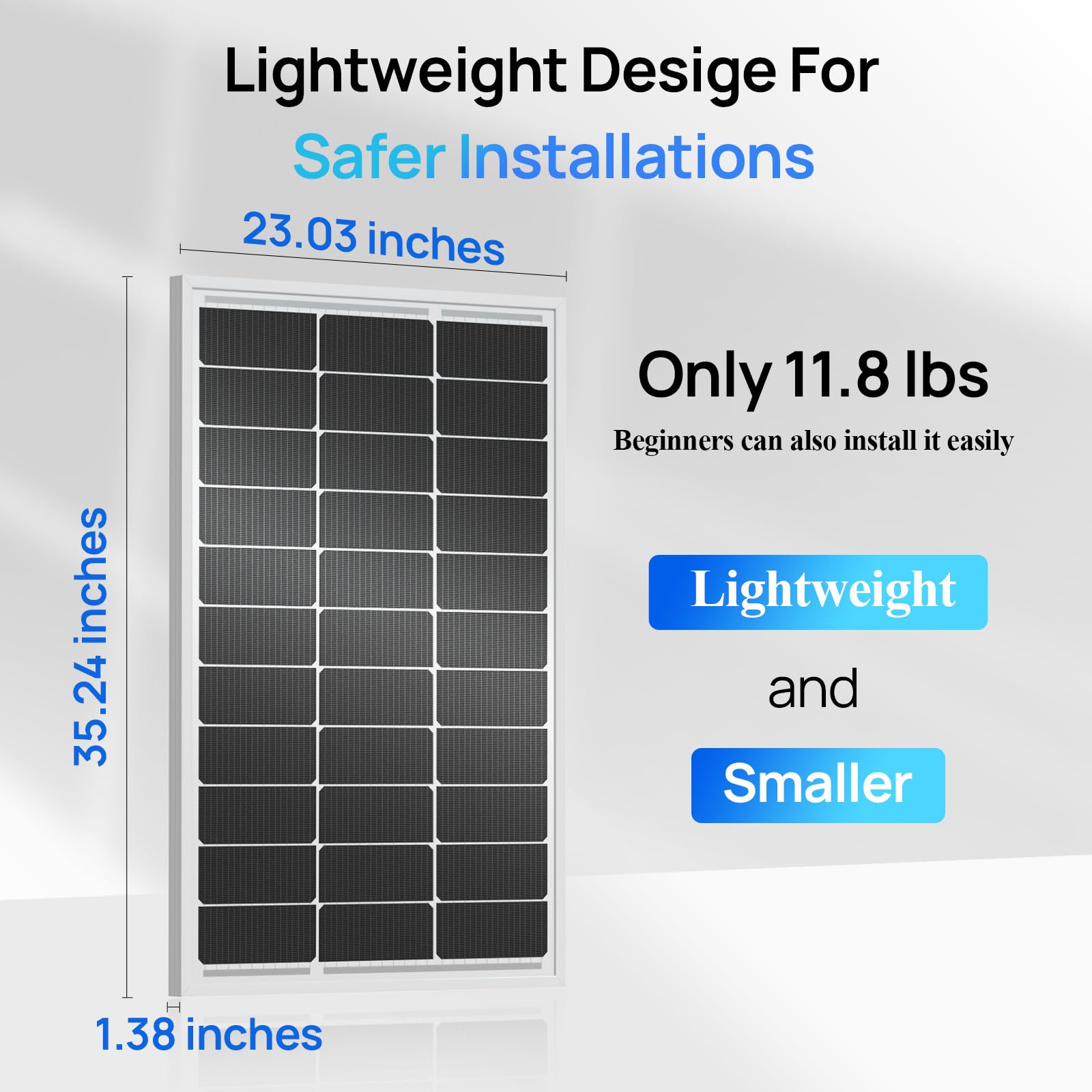 Eco-Worthy 35-inch cables enable flexible wiring and low-light energy capture for off-grid setups.