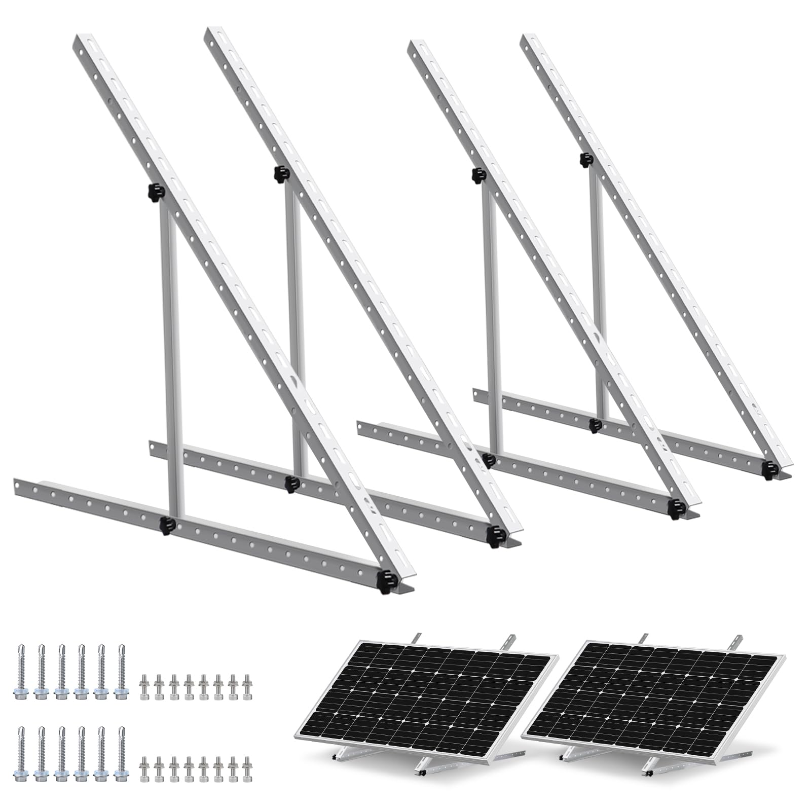 ECO-WORTHY 45inch mount brackets tilt system optimizes sun angle for higher energy capture.
