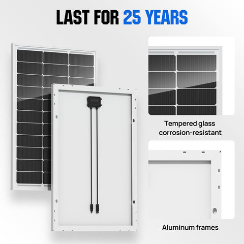 Eco-Worthy aluminum frame closeup demonstrates corrosion resistance for outdoor use.