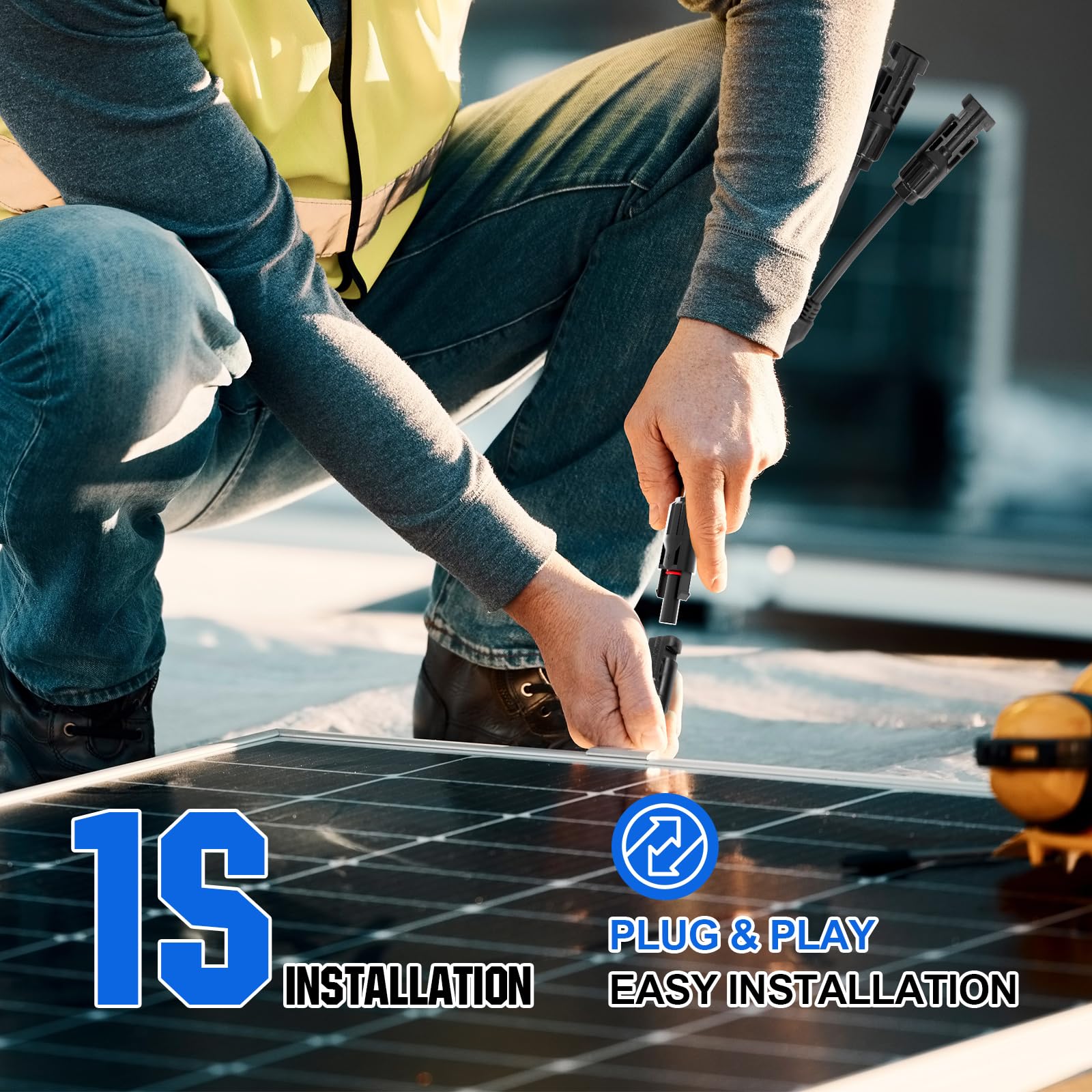 ECO-WORTHY compatible with 14-10 AWG cables for flexible solar installs.