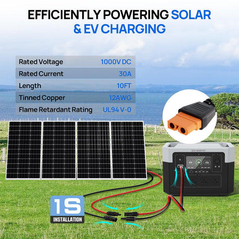 Integrated sealing design on Eco-Worthy cable for secure installations.
