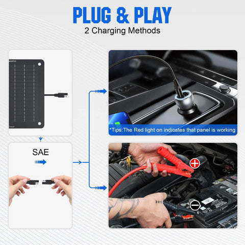 Reverse and overcharge protection features of the Eco-Worthy charger.