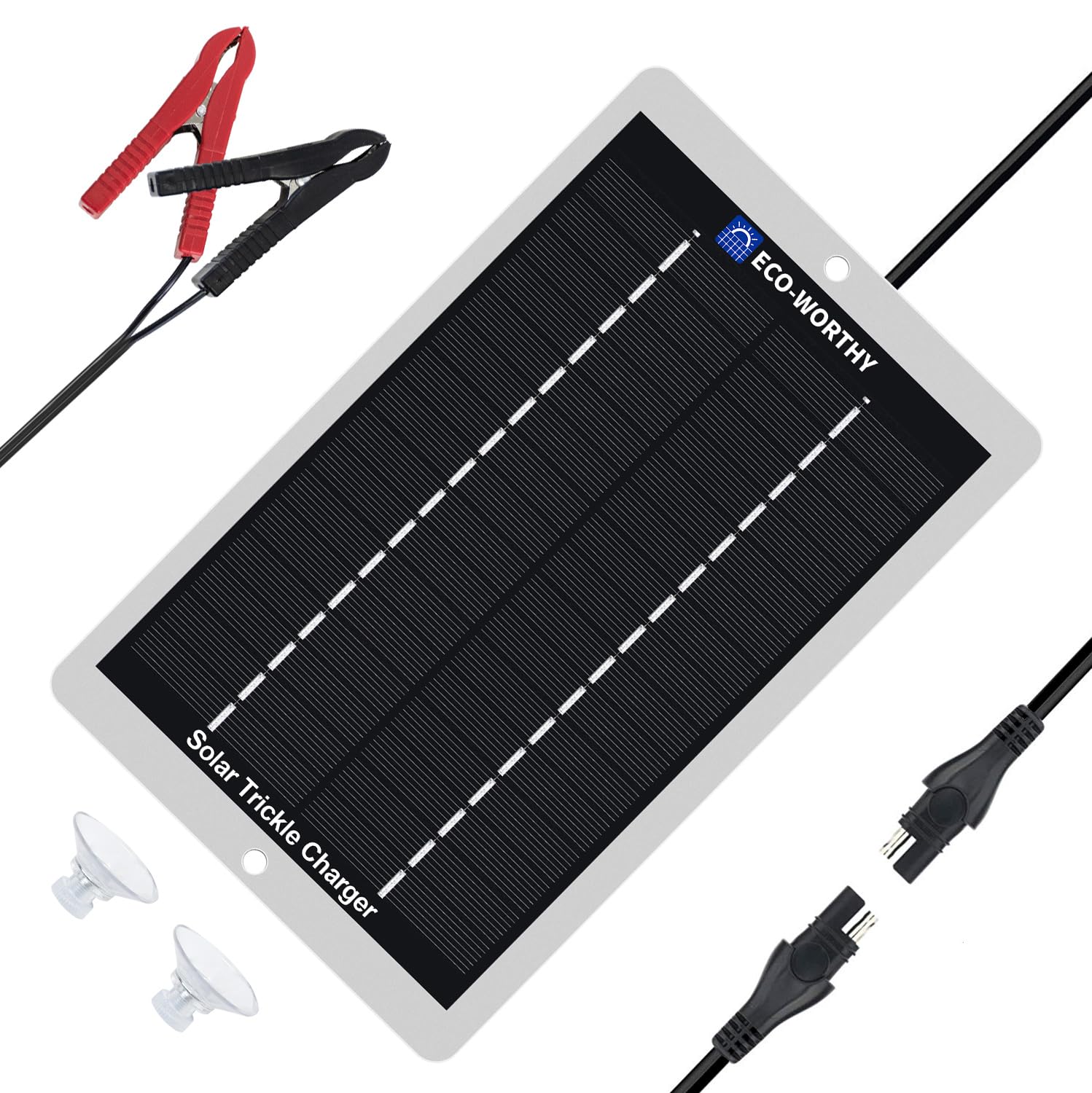ECO-WORTHY 12V solar panel charger for efficient onboard charging in tight spaces