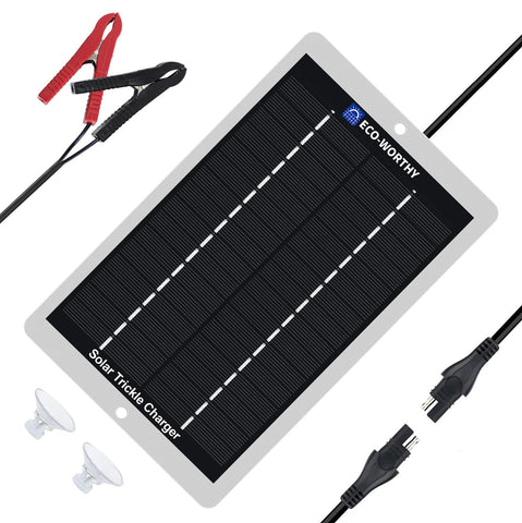 ECO-WORTHY 12V solar panel charger for efficient onboard charging in tight spaces