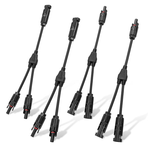 ECO-WORTHY 30A Y-branch solar connectors for parallel panel setups.