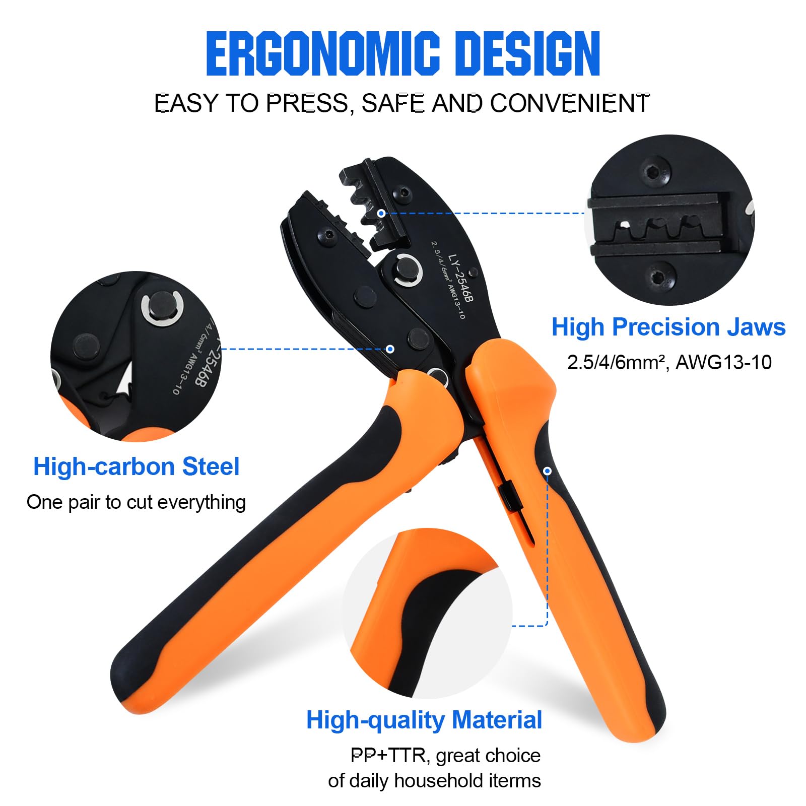 ECO-WORTHY solar crimper head provides precise crimps for reliable wiring.
