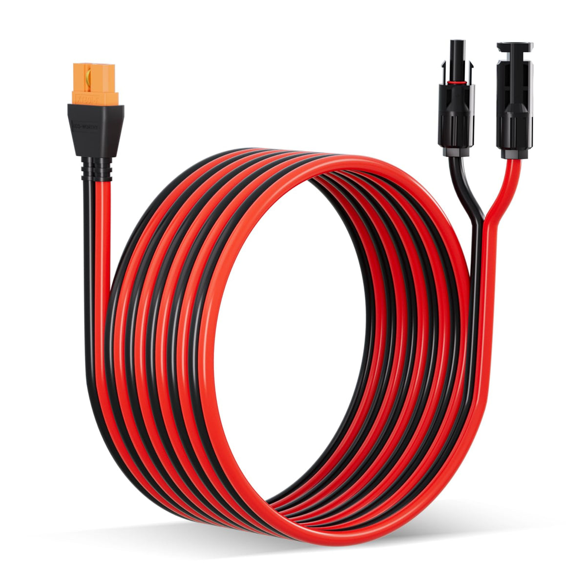 Eco-Worthy solar to XT60i extension cable with 10ft reach for portable power setups.