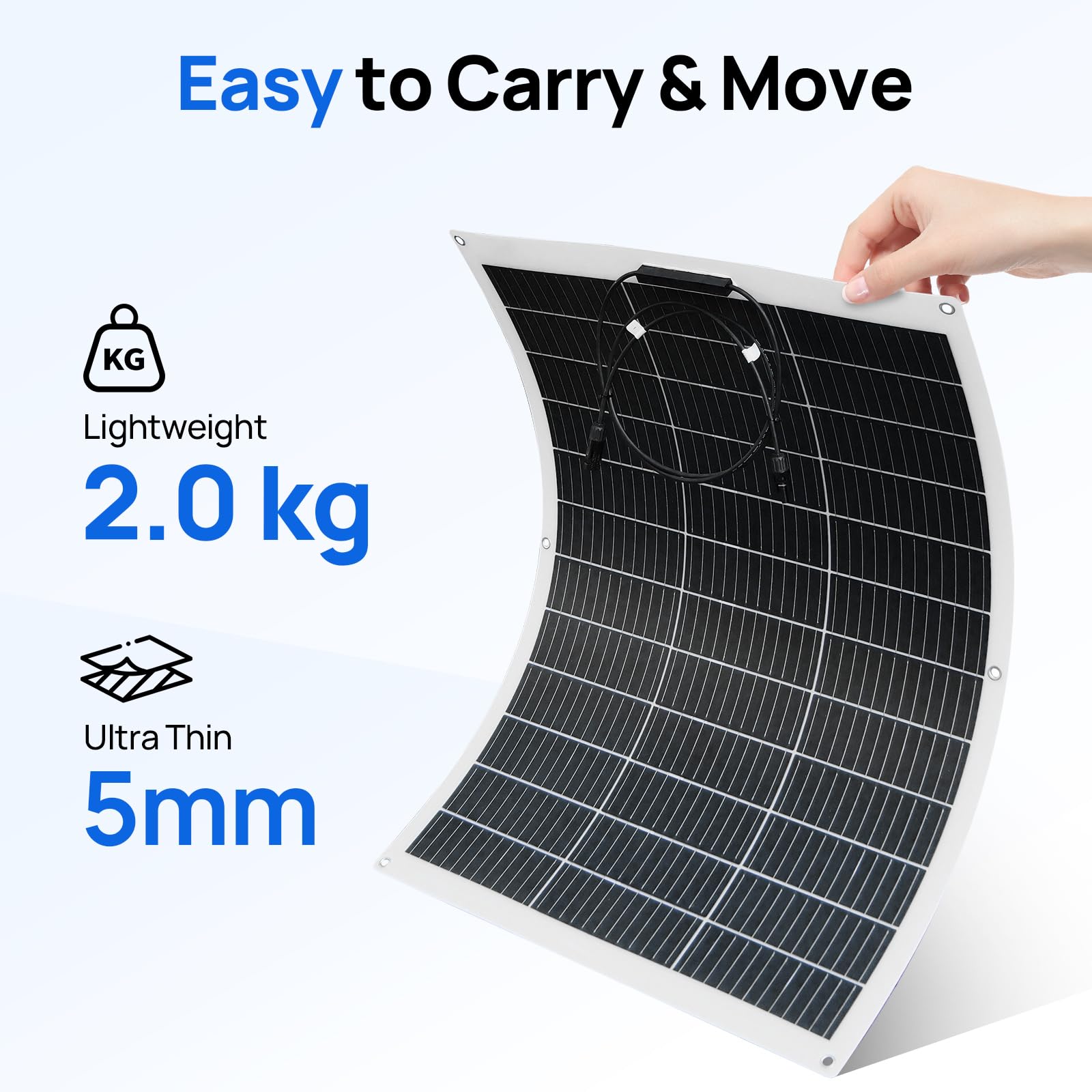 Ultra-thin ECO-WORTHY panel for easy transport and installation