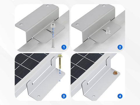 Eco-Worthy waterproof mounting brackets on uneven roof for rainy-day use