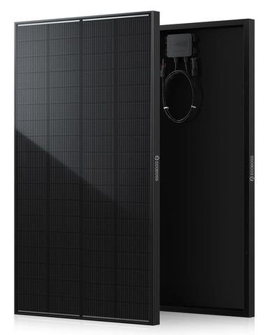 ECOBOSS 200W solar panel front view highlighting high efficiency for off-grid power