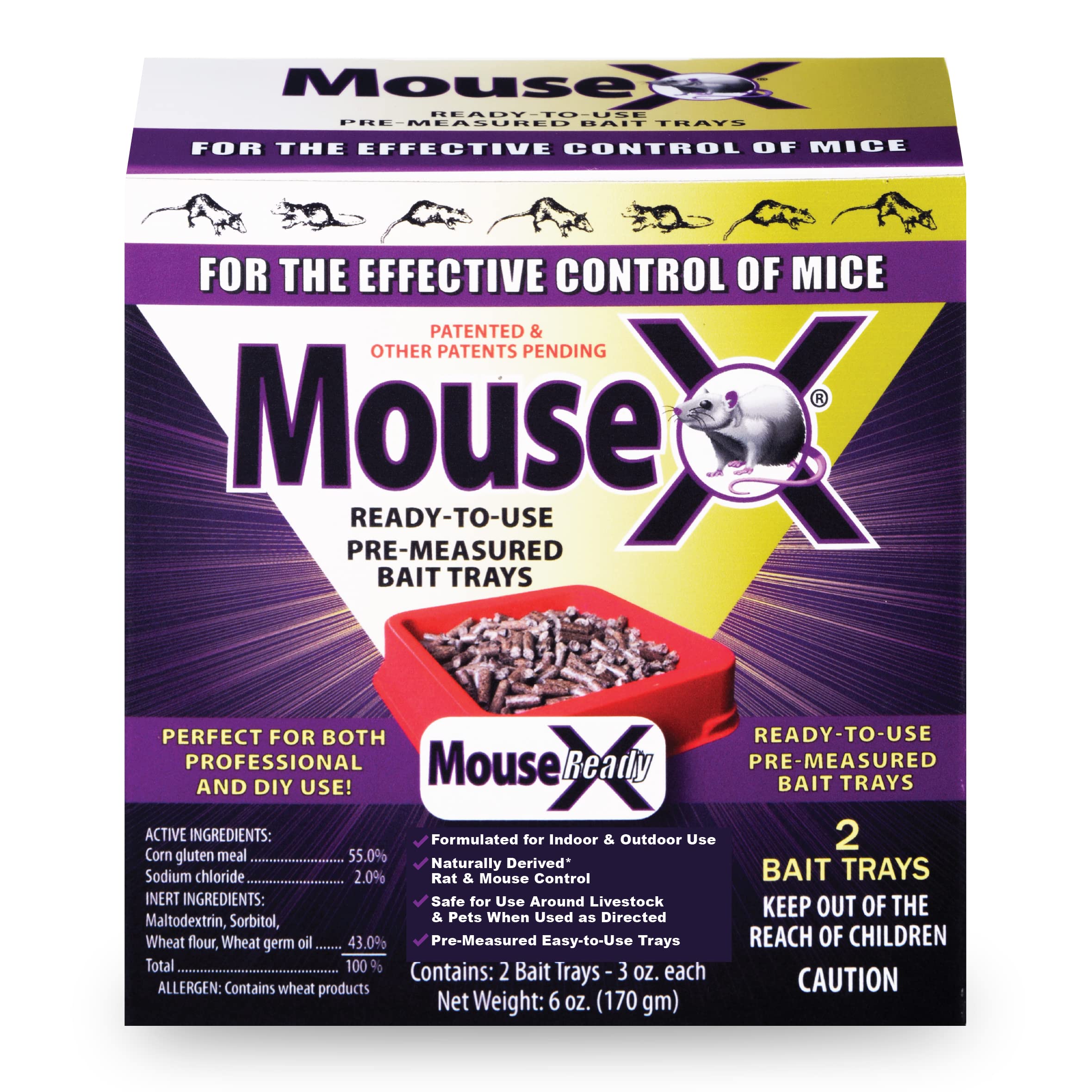EcoClear MouseX ready-to-use bait tray 2-pack for reliable indoor control.