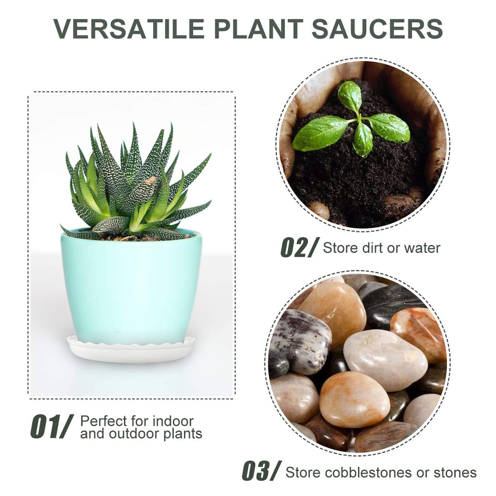 ECOESPTI drip tray under pot prevents mess on indoor surfaces.