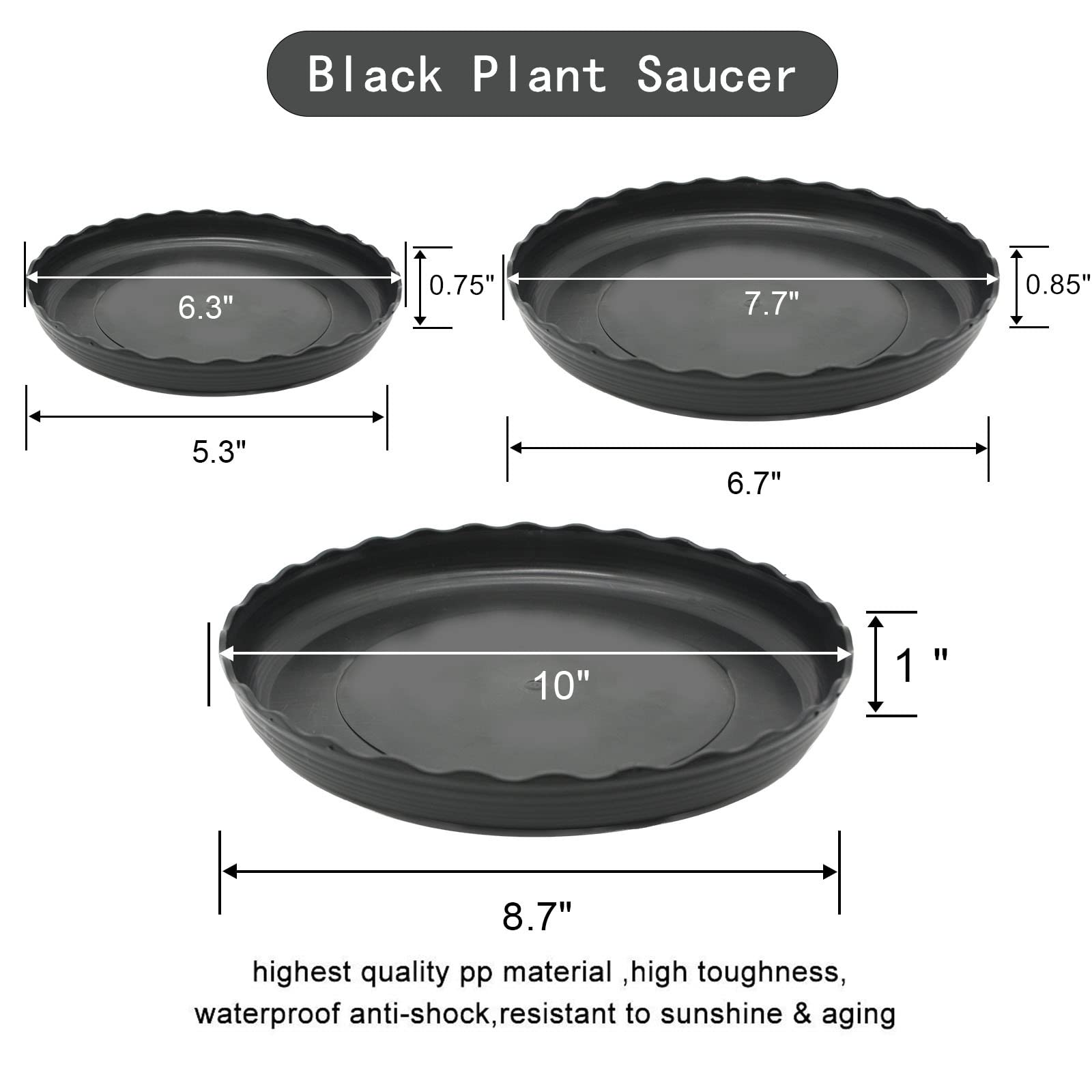 ECOESPTI heavy-duty PP saucers support heavy pots and reuse.