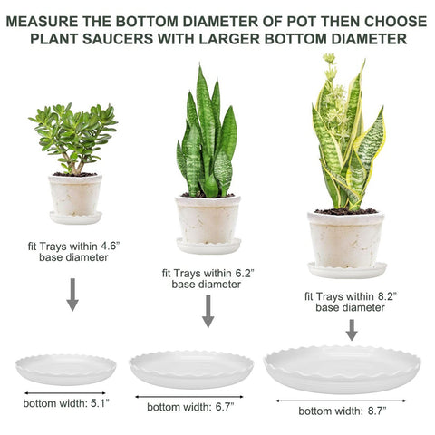ECOESPTI 10-inch white plant saucer ideal for outdoor pots and benches.