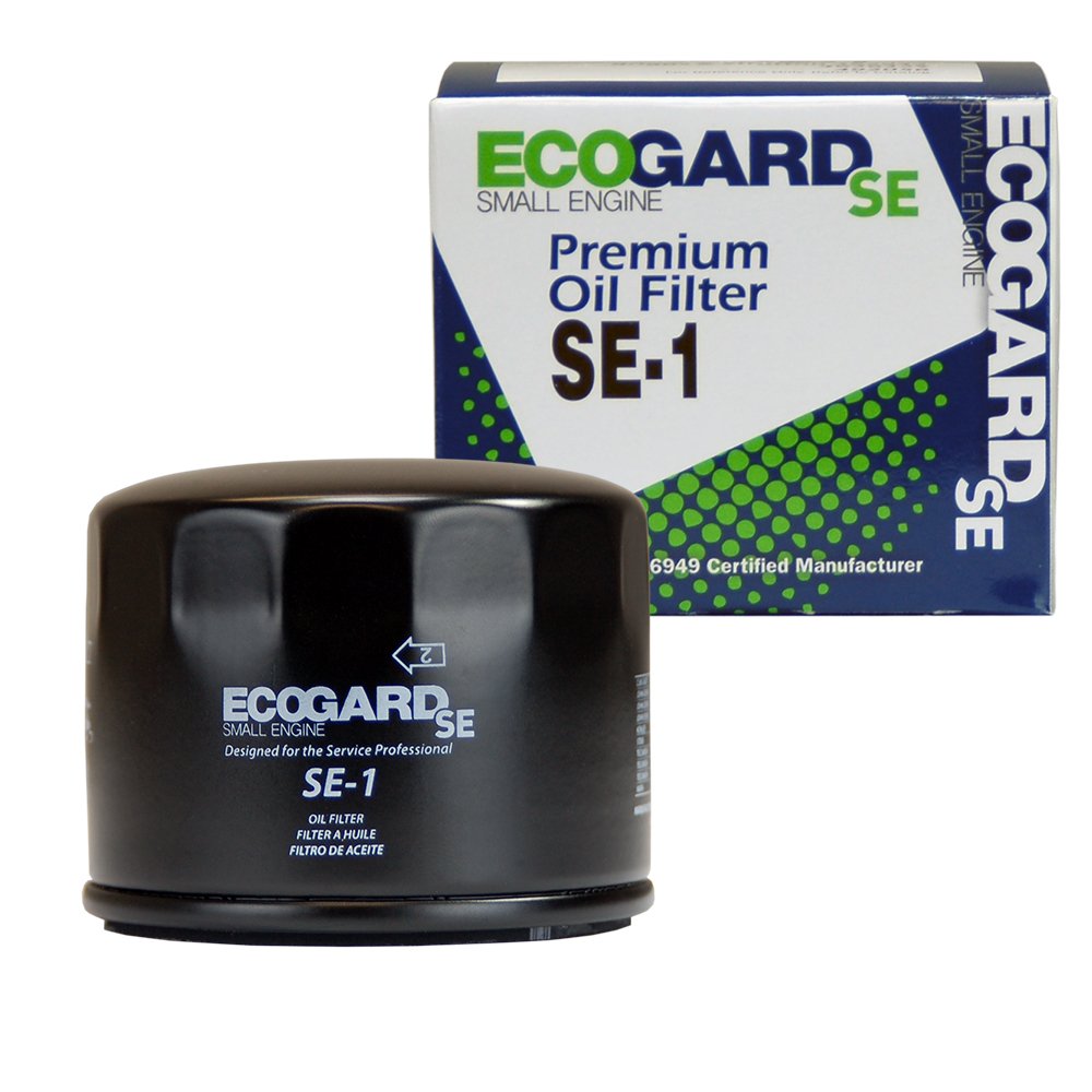 ECOGARD SE-1 oil filter front view for compact small-engine protection