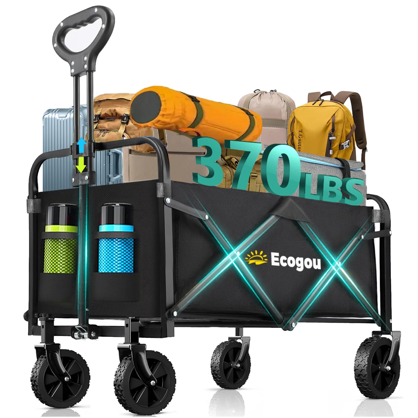 Ecogou collapsible wagon wheels for smooth outdoor transport