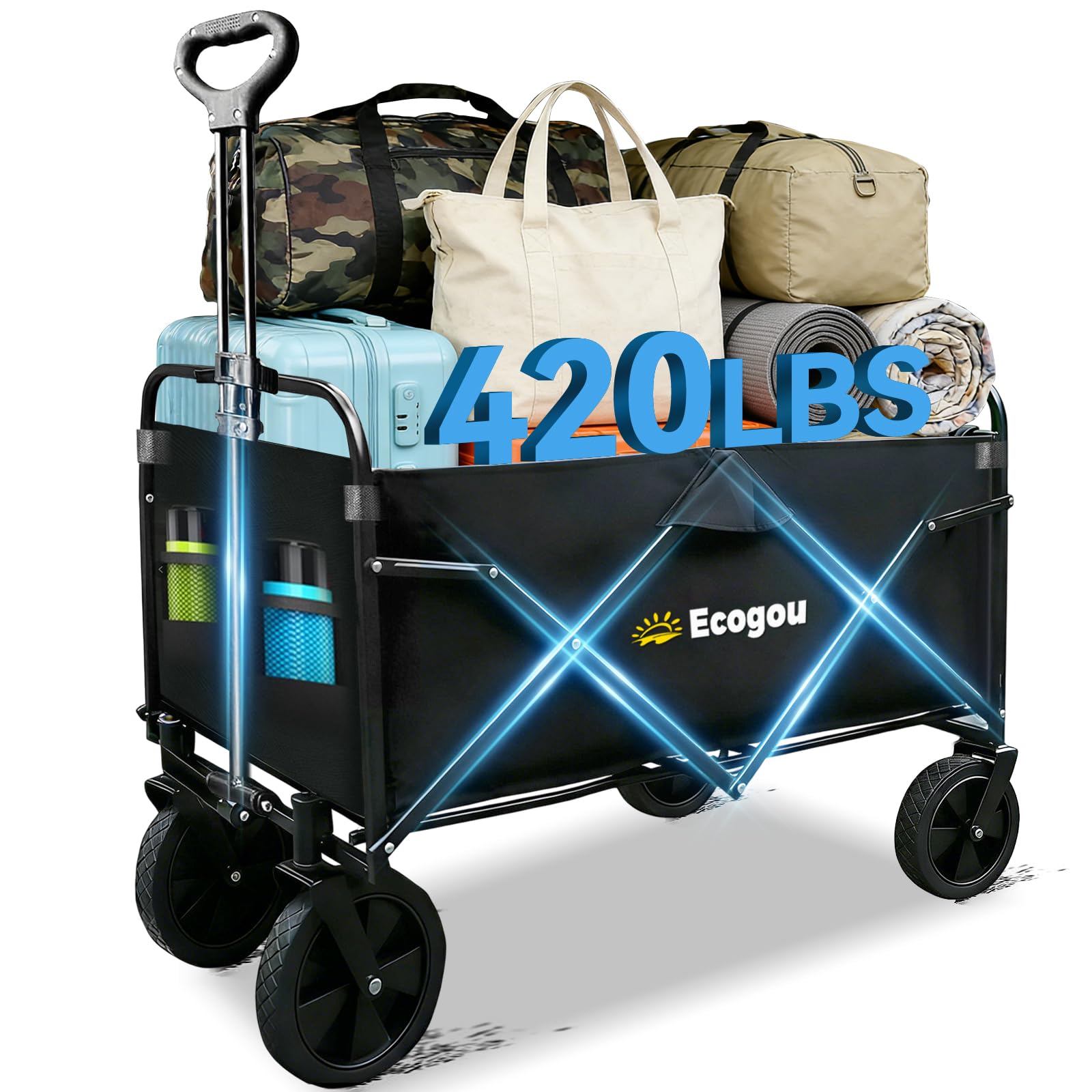 Ecogou wagon folded compactly for easy trunk storage.