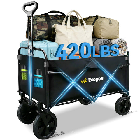 Ecogou wagon folded compactly for easy trunk storage.
