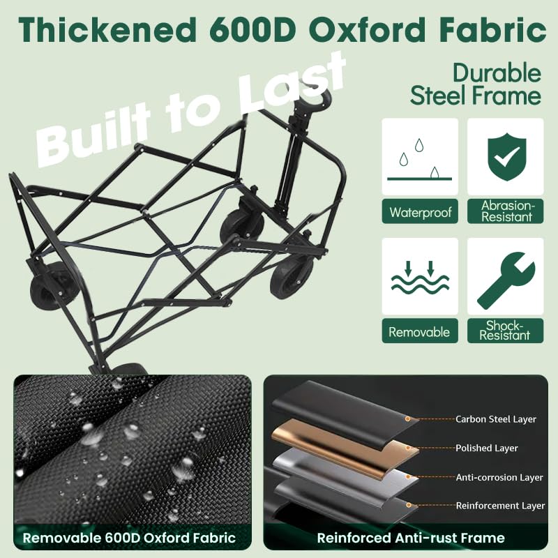 Open dimensions are 35 x 18 x 17.5 inches for ample cargo space