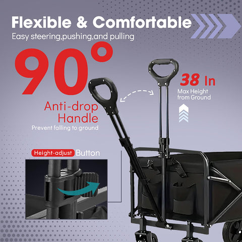 Ecogou wagon tailgate extends to 49 inches for extra loading space.