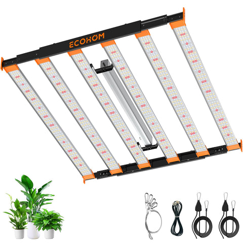 ECOHOM LED grow light with expandable coverage for seedling to bloom growth.
