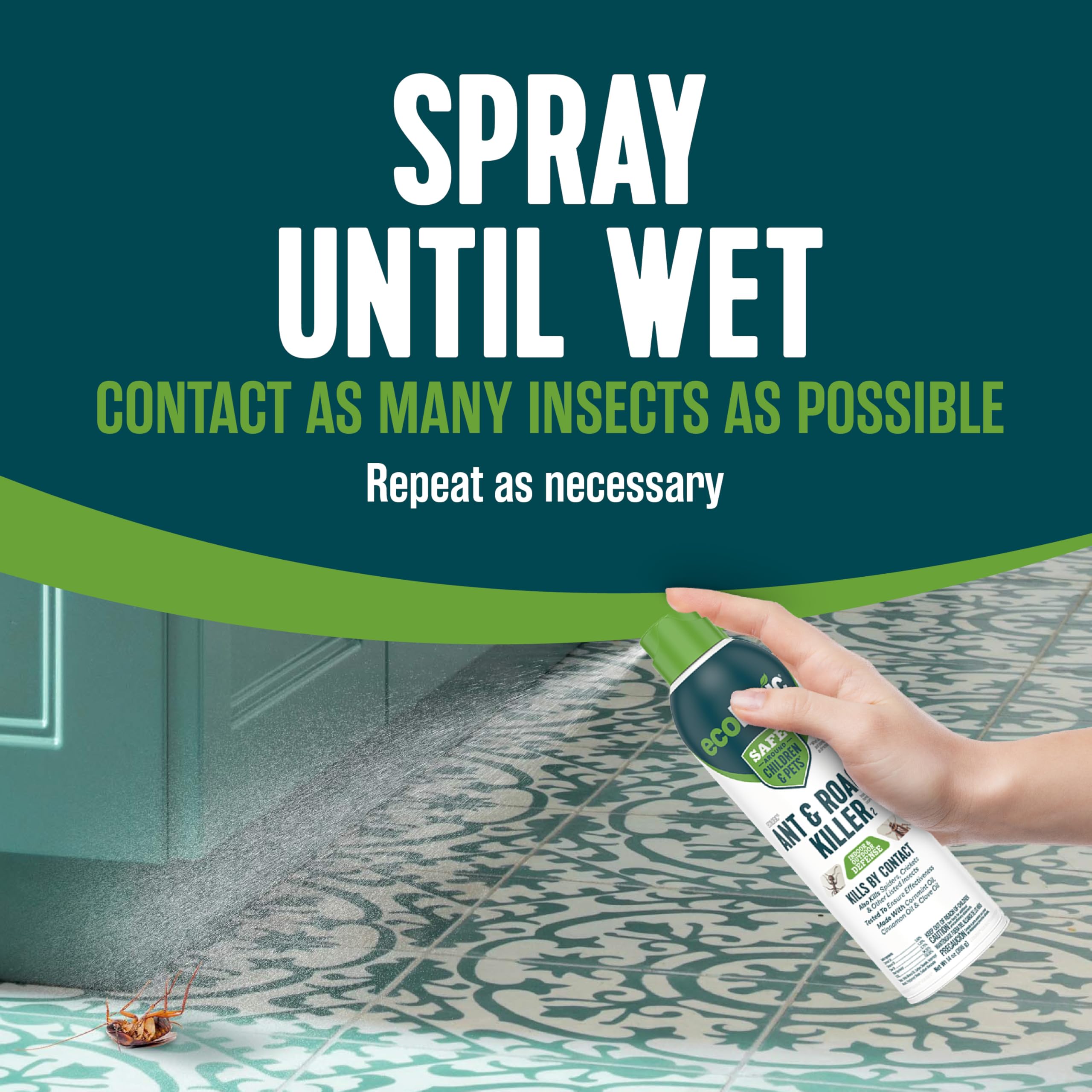 EcoLogic Ant and Roach Killer is safe around kids and pets when used as directed.