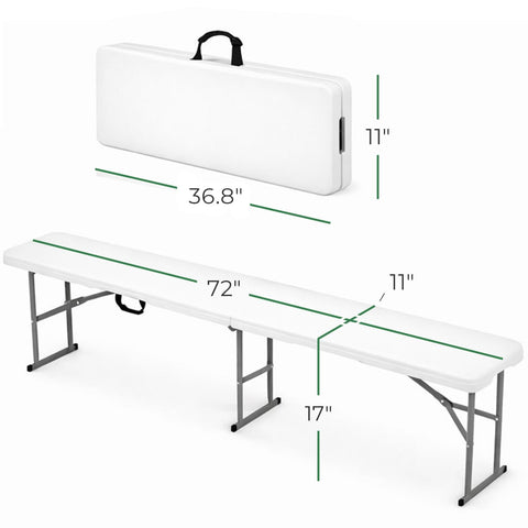 Side view of EconoHome bench showing compact fold for transport