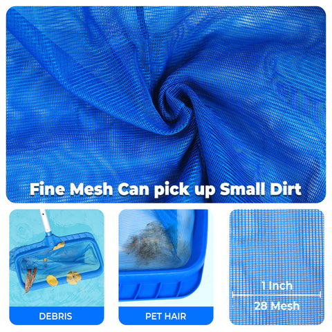 EcoNour skimmer net with easy attachment buttons fits standard poles quickly