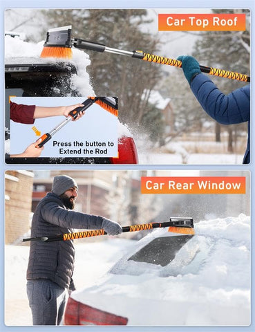 EcoNour snow brush squeegee converts for versatile snow and ice cleanup.