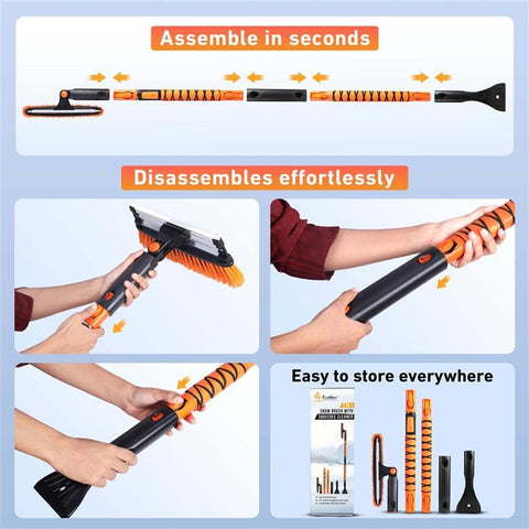 EcoNour telescopic 55-inch handle extends to reach high spots on vehicles.