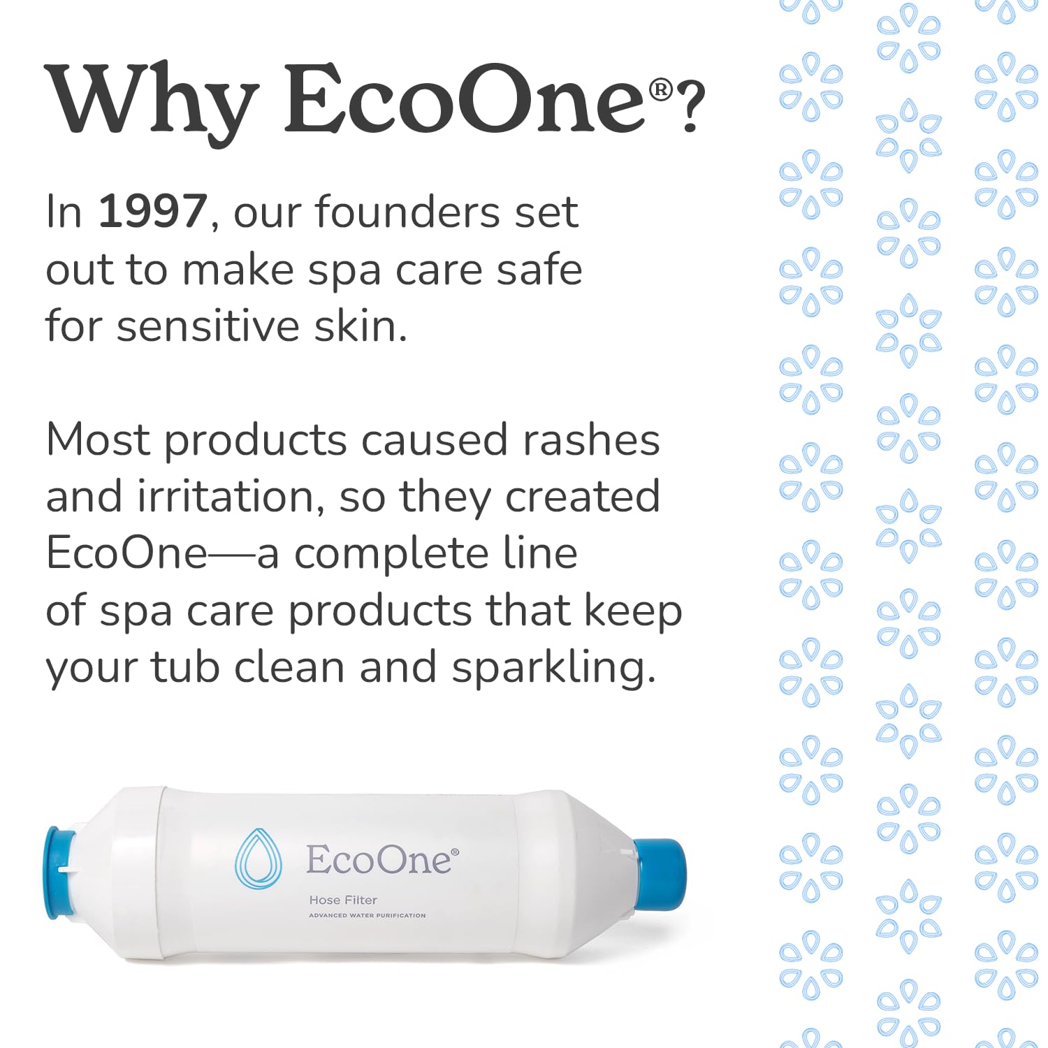 EcoOne crystal-clear water scene highlights improved water clarity with minimal chemicals.