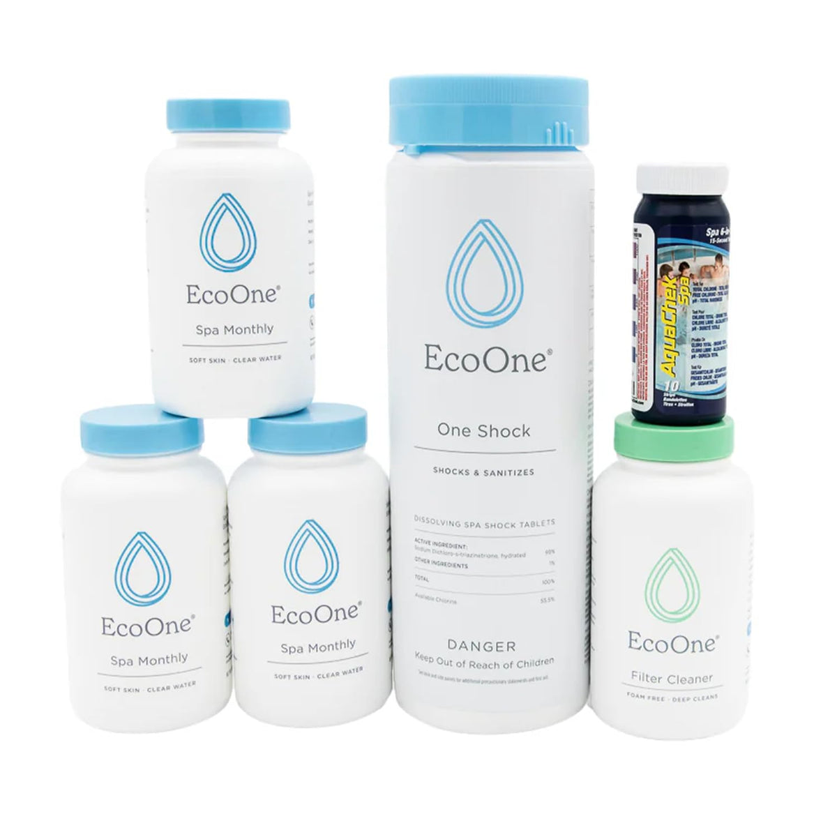 EcoOne hot tub kit bottle for easy maintenance and clean water