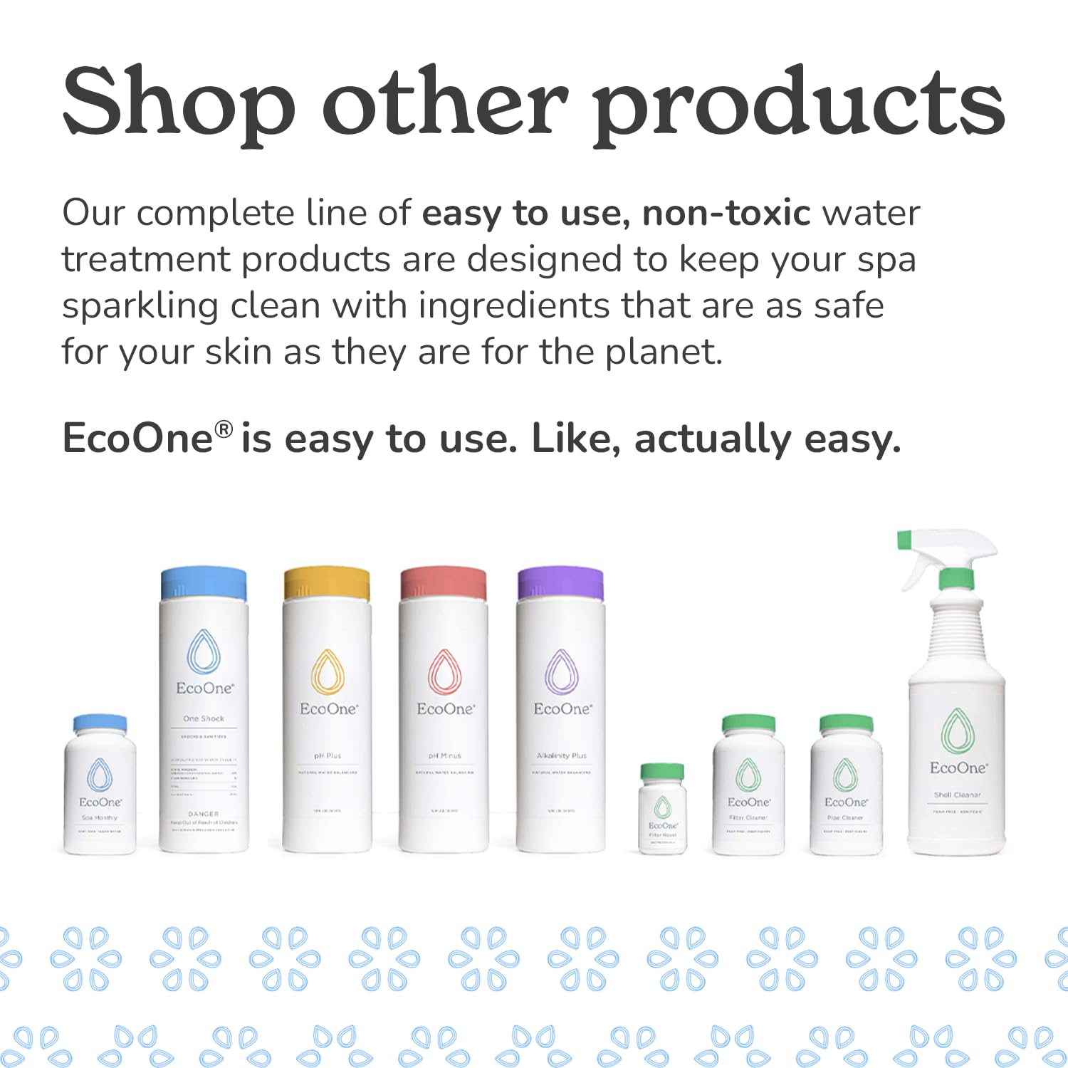 Warm hot tub scene using EcoOne for healthier, well-balanced water.