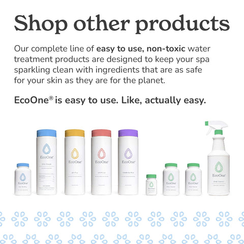 Warm hot tub scene using EcoOne for healthier, well-balanced water.