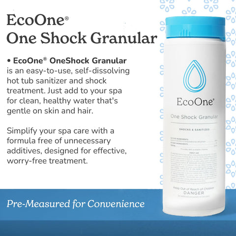 EcoOne One Shock Granular dissolving in water for fast spa sanitation