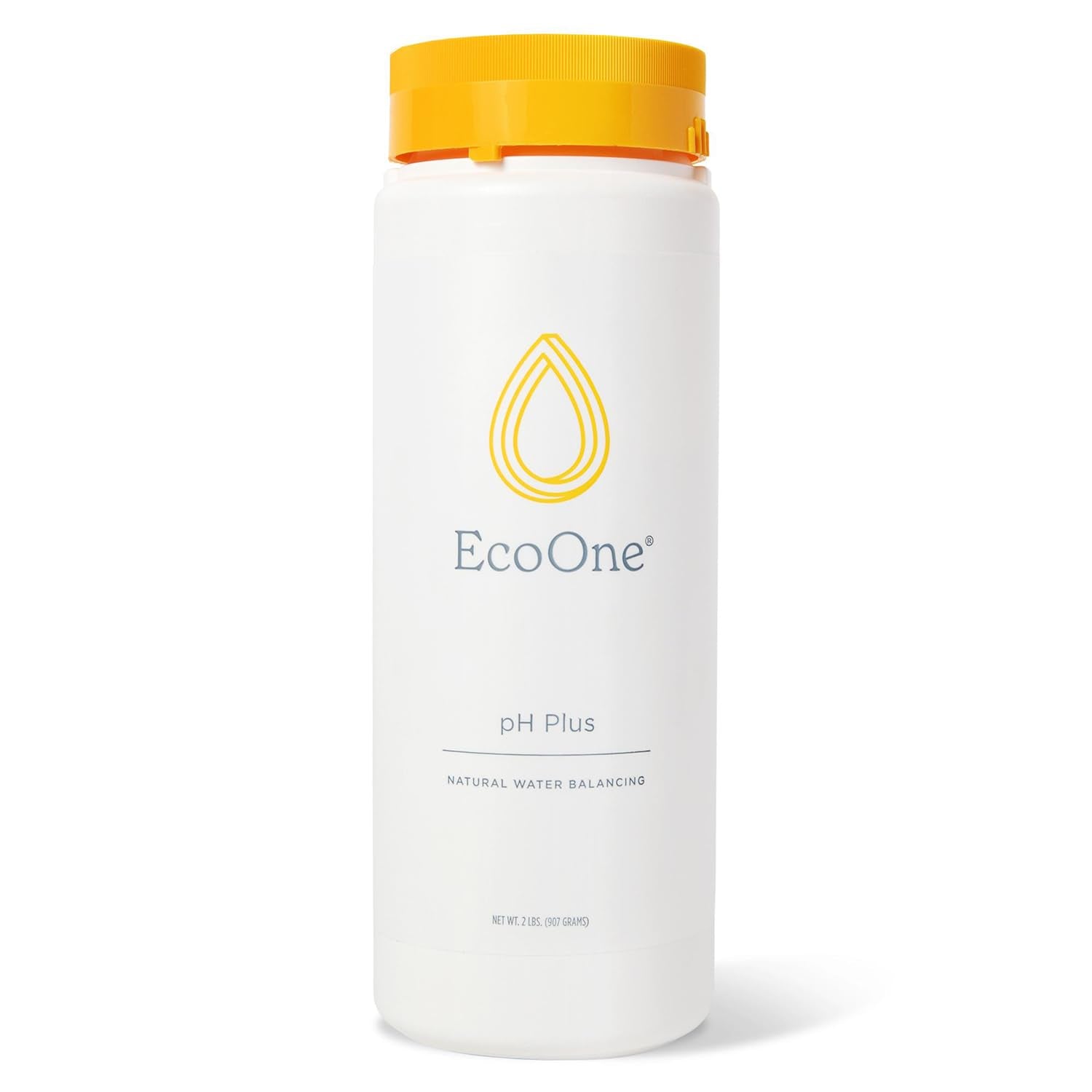 EcoOne pH Plus granular powder close-up, ready to balance spa water gently.