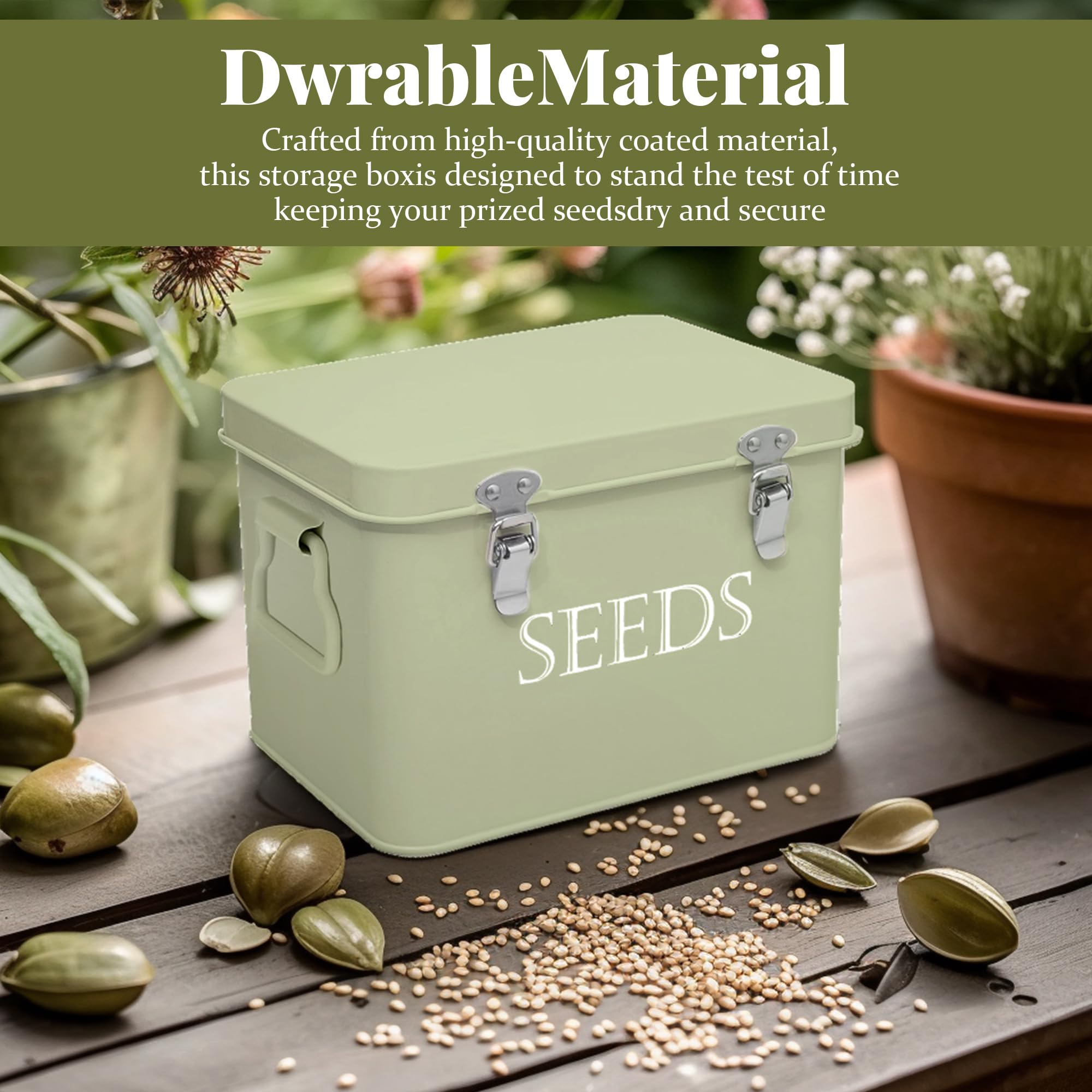 Secure latch on Ecopark seed storage box for safe transport