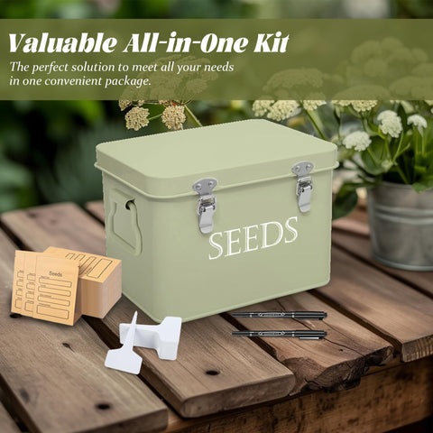 Includes plant labels with Ecopark seed storage box for clear tagging