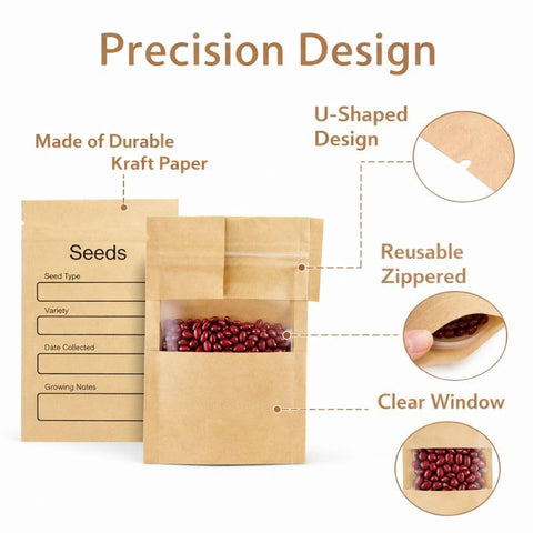 Fifty seed envelopes included with Ecopark storage box for orderly packing