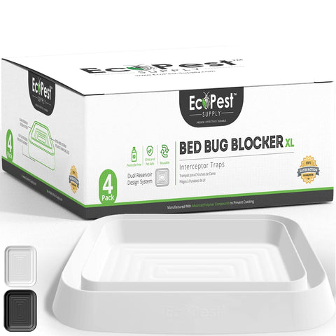 ECOPEST Bed Bug Blocker XL interceptor traps pack protects beds from pests.
