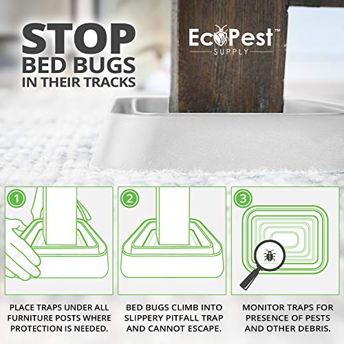 ECOPEST Bed Bug Blocker XL under bed posts provides continuous detection.