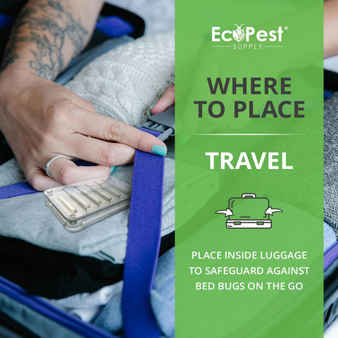 ECOPEST traps monitor bed bug activity in living areas.