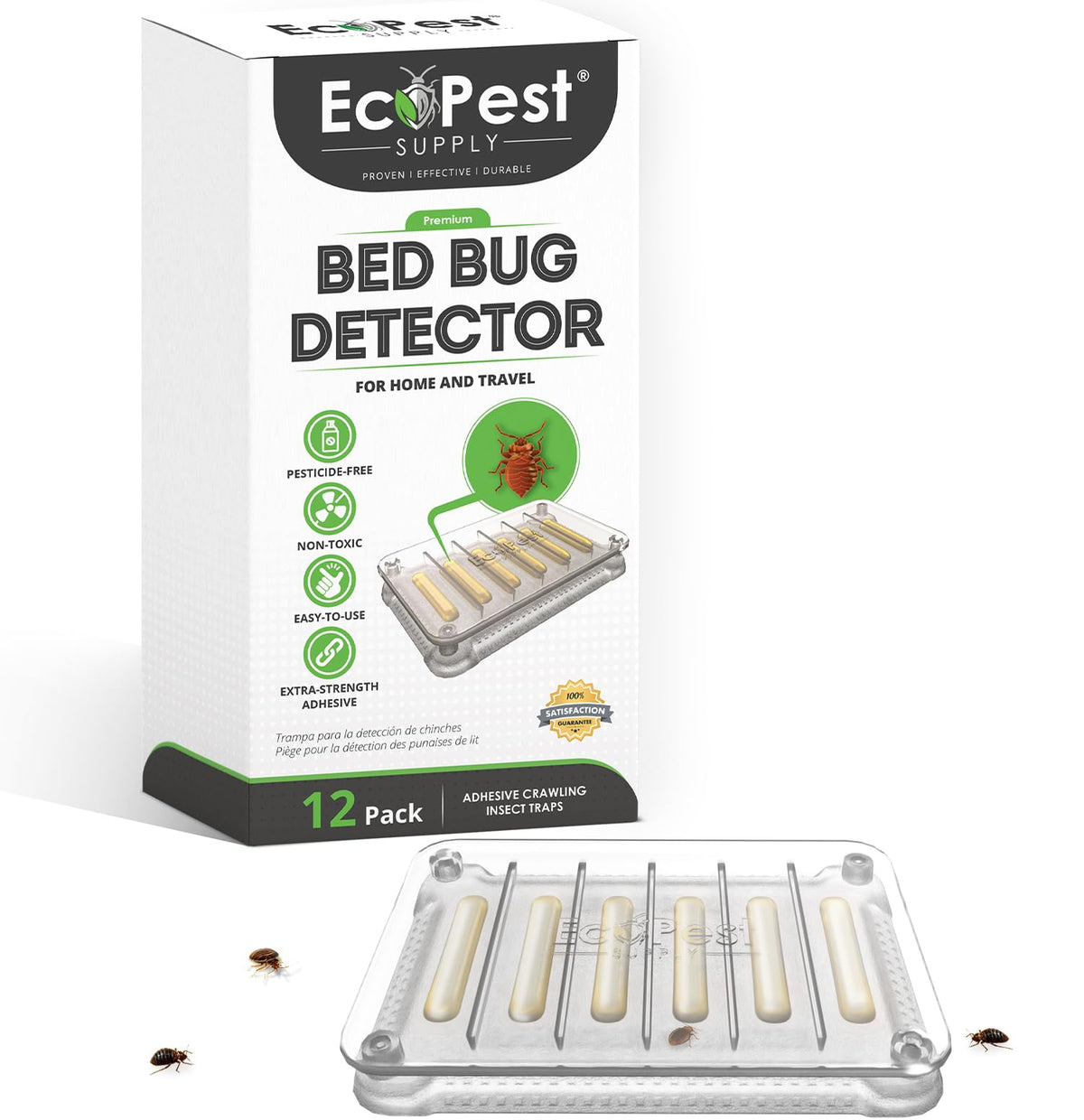 ECOPEST Bed Bug Detector 12-pack traps for early home monitoring.