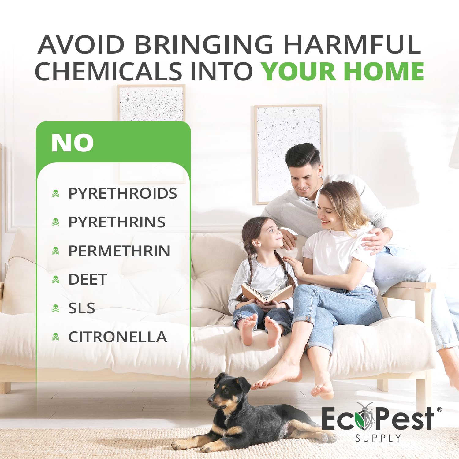 ECOPEST fumigation setup with drop sheet enabling deep inside furniture treatment
