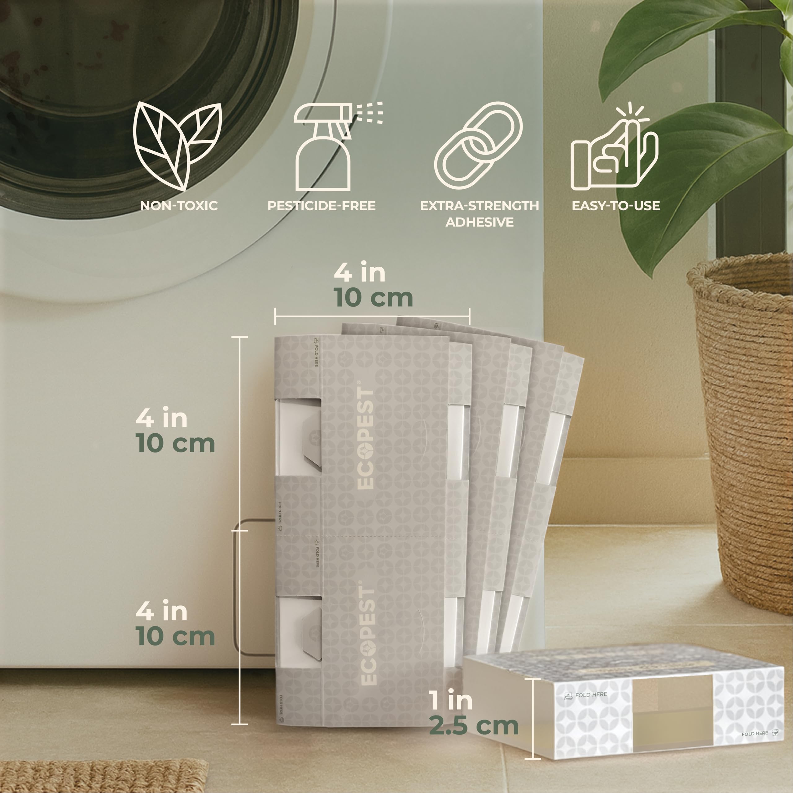 EcoPest trap near drawers supports clutter-free storage and pest awareness.