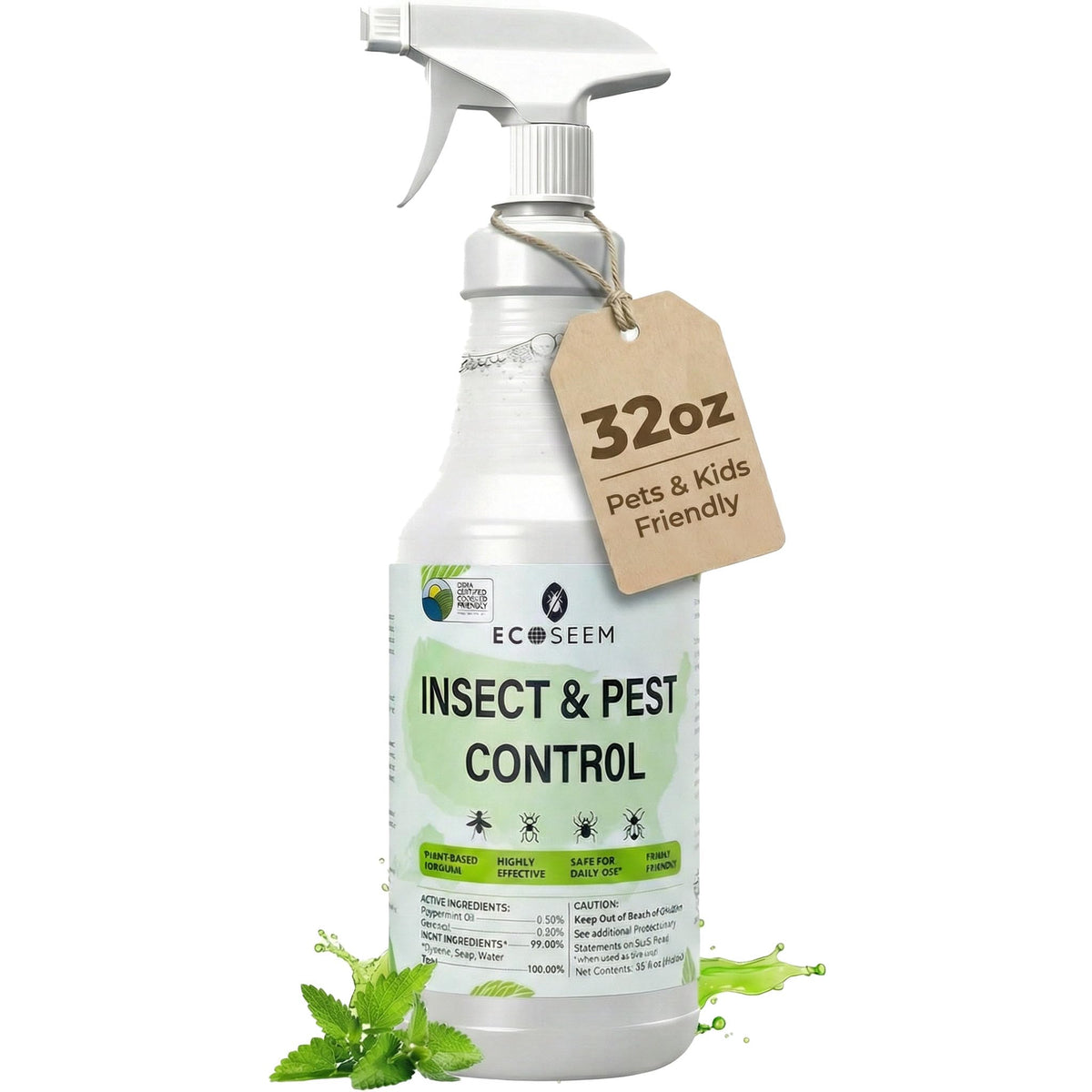 Ecoseem Peppermint Oil Spray bottle ready for indoor pest control.