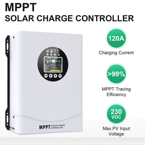 EcoSolLi MPPT controller illustrating wide panel compatibility for versatile setups