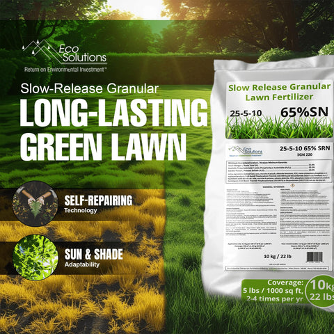 Eco Solutions close-up of 65% granular nitrogen for steady growth